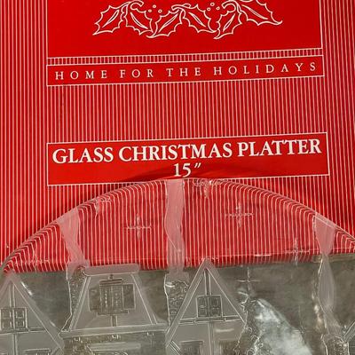 NEW Timeless Treasure Decorative Glass Christmas Platter