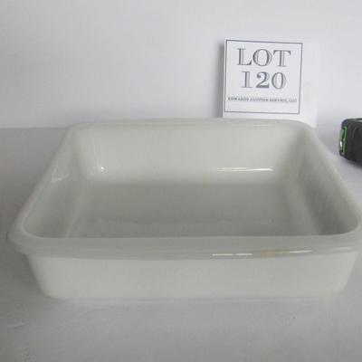 Glasbake Baking Dish, Fiesta Saucers, Boil Alert Glass Anti Boil Tool