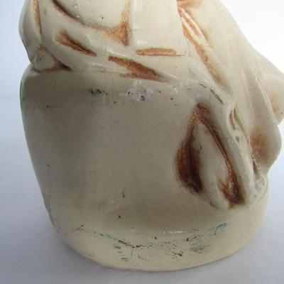 Vintage Monk Chalkware Painted Plaster Figurine