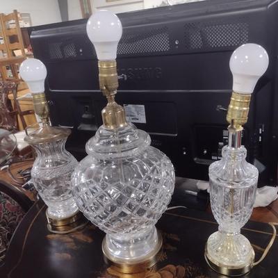 Set of Three Crystal Design Table Lamps