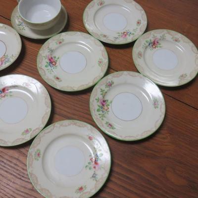 9 Children's Dishes - 1 marked Occupied Japan - All about 4 inches across