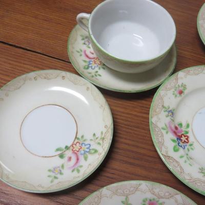 9 Children's Dishes - 1 marked Occupied Japan - All about 4 inches across