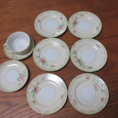 9 Children's Dishes - 1 marked Occupied Japan - All about 4 inches across