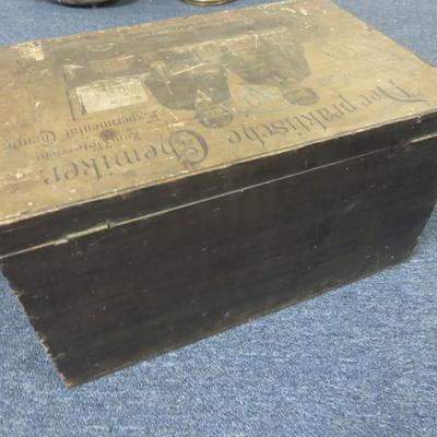 German Wooden Chemistry Box - 18 12/ x 12  inches - Great Graphics inside lid