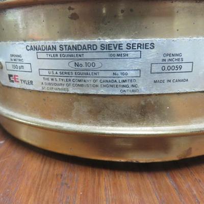 Brass Strainer - Canada - 8 inches diameter and 2 3/4 inches deep - Handle 24 in. long