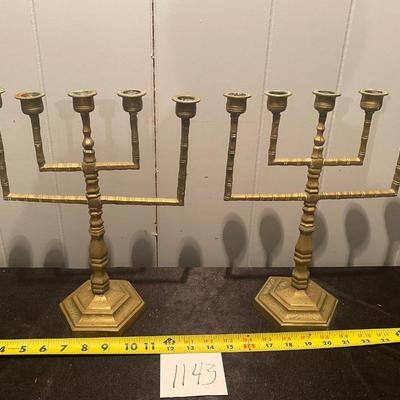 Vintage Brass Menorahs