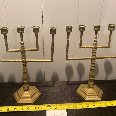Vintage Brass Menorahs