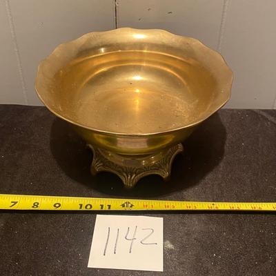 Mid Century Brass Pedestal Bowl