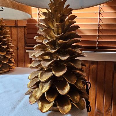 Two Pine Cone Base Lamps (D-JS)