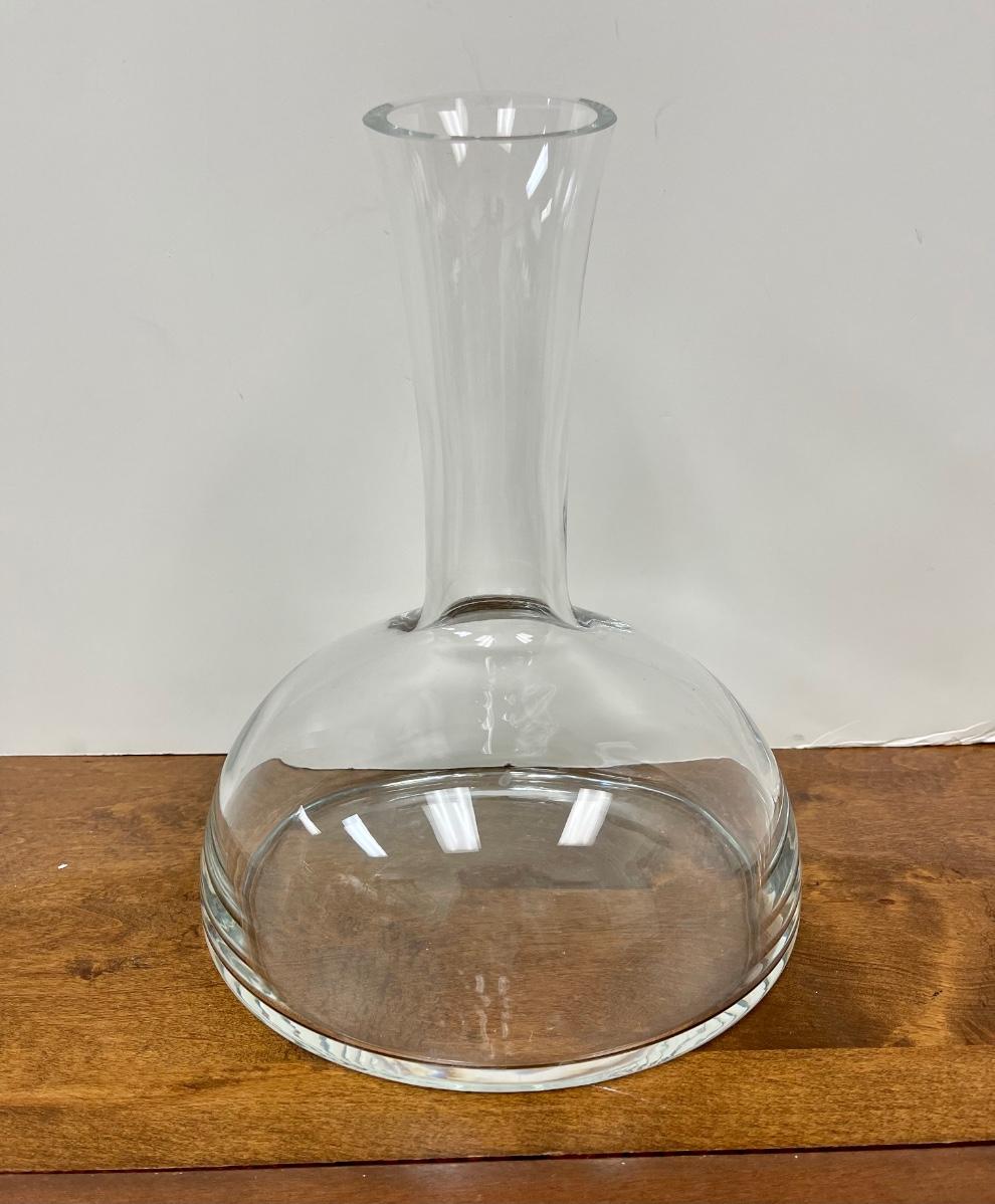 Modern Krosno Poland Clear Crystal Glass Flat Bottom Wine Decanter