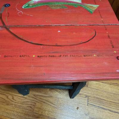 Handmade/Signed Fish Themed Table (D-JS)