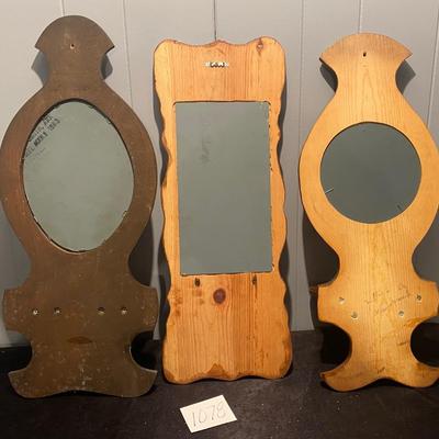 Vintage Oil Lamp Wall Hangers w/Mirrors