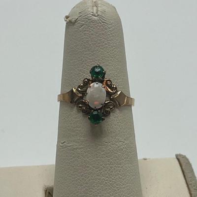 Blue Opal Pin, Opal Earrings & Opal Ring (B1-MG)