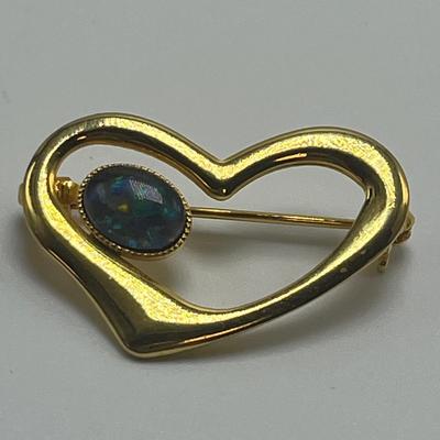 Blue Opal Pin, Opal Earrings & Opal Ring (B1-MG)