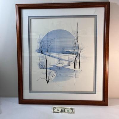 FRAMED SIGNED NUMBERED PRINT WINTER SCENE