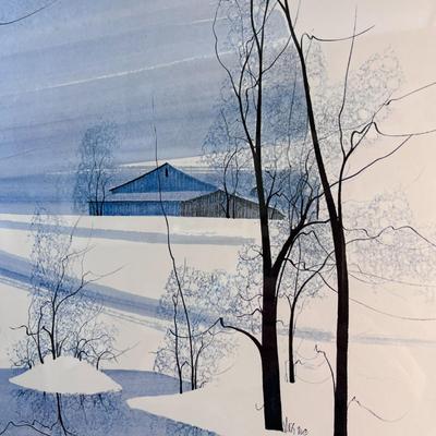 FRAMED SIGNED NUMBERED PRINT WINTER SCENE
