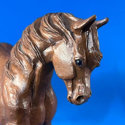 HEAVY CARVED LOOK WELL CRAFTED HORSE FIGURAL