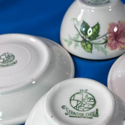 SYRACUSE CHINA FANCY VINTAGE RESTAURANT STYLE CUPS SAUCERS