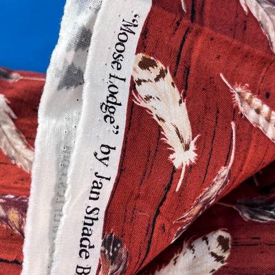 FEATHERS ON WOOD PATTERN COTTON CLOTH FABRIC FOR CABIN?
