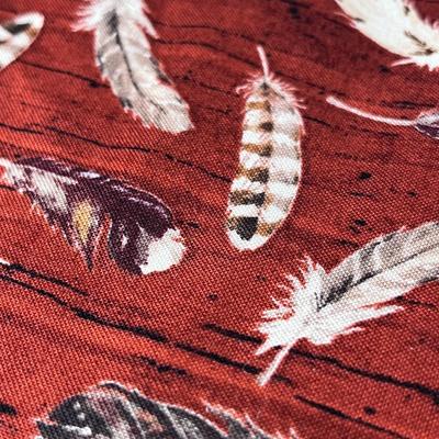 FEATHERS ON WOOD PATTERN COTTON CLOTH FABRIC FOR CABIN?