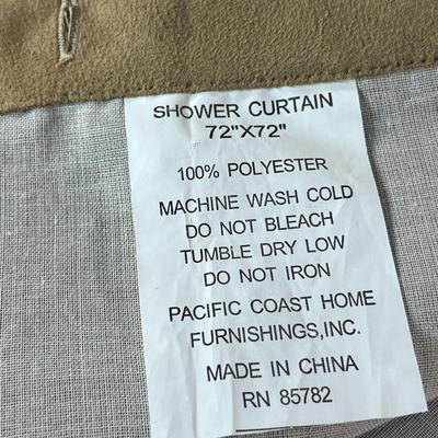 ELEGANT FABRIC SHOWER CURTAIN SUEDE-LIKE BORDER BROCADE