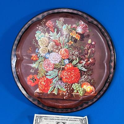 VINTAGE FLORAL TIN TRAY FROM ENGLAND