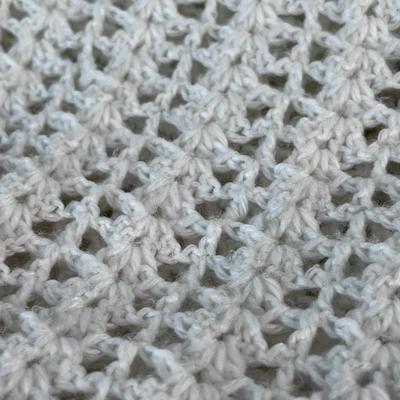SOFT WHITE CROCHETED SHAWL WITH FRINGE