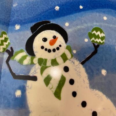 CUTE PLASTIC SNOWMEN TRAY