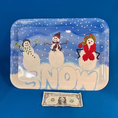 CUTE PLASTIC SNOWMEN TRAY