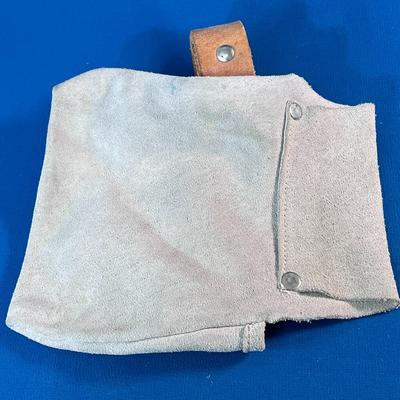 SUEDE AND LEATHER HAMMER AND NAIL BAG WITH BELT LOOP