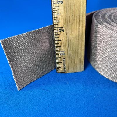 ROLL OF TAN STRONG DURABLE-LOOKING WEBBING STRAP MATERIAL 