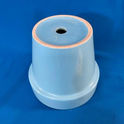 ELECTRIC BLUE TURQUOISE GLAZED FLOWER POT
