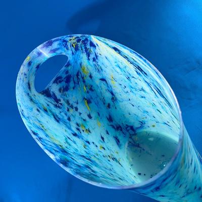 COLORFUL ARTSY SWIRLED PLASTIC SMALL TRASH BIN