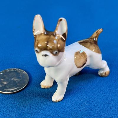 CUTE MINIATURE CERAMIC FRENCH BULL DOG FIGURE GERMANY