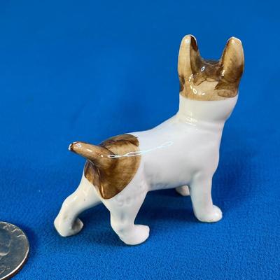 CUTE MINIATURE CERAMIC FRENCH BULL DOG FIGURE GERMANY