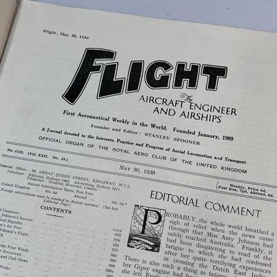 1930 FLIGHT MAGAZINE 1ST AERONAUTICAL WEEKLY FROM UK