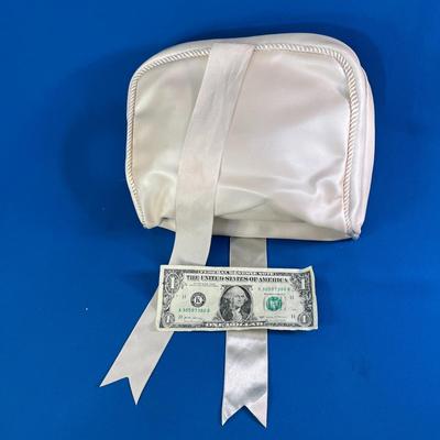 CLASSY SATIN TRIMMED COSMETIC BAG