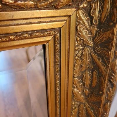 Gold Framed Bombay Co. Mirror with Velvet Stool (BR1-CE)