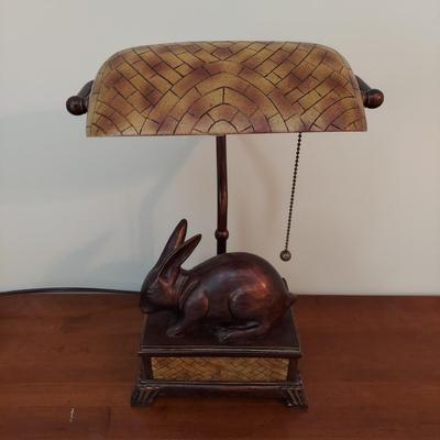 Rabbit Desk Lamp and Framed Leaf Print (O-BBL)
