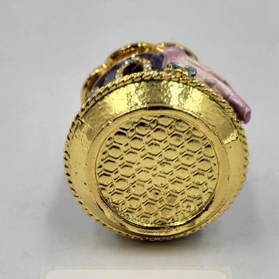 Purple Birdhouse Enamel Trinket Box