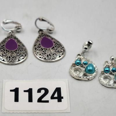 Colorful Clip On Earrings Lot