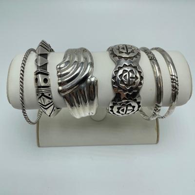 Signed Sterling Cuffs and Bangles (B1-SS)