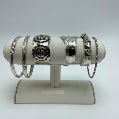 Signed Sterling Cuffs and Bangles (B1-SS)