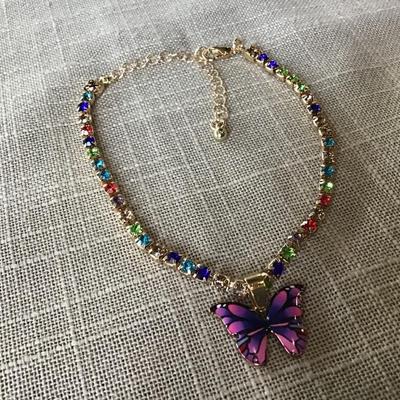 Dainty Rhinestone Butterfly Anklet New Fashionable
