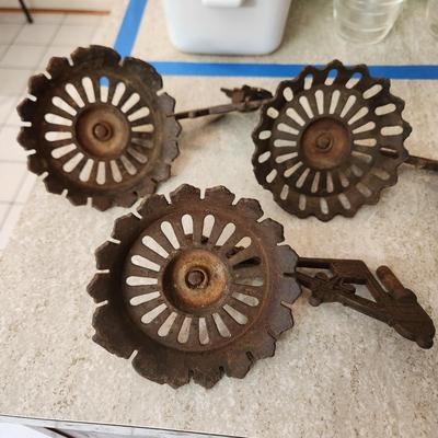 Antique Vintage Cast Iron Oil Lamp holders Wall Sconce