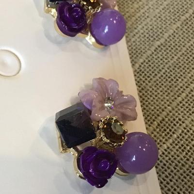 Pretty Purple Multi Colored Earrings. New
