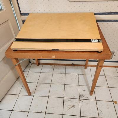 Folding Table With Drafting Drawing Table  Table 35x24x29