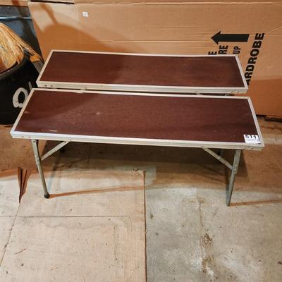 2 Folding Camping Work Tables Benches 36x10x18H