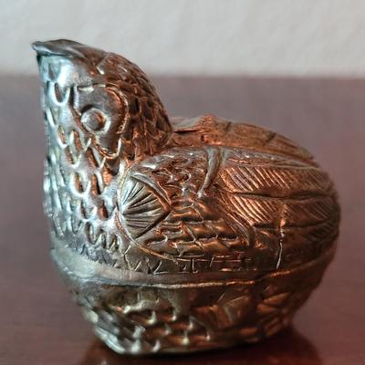 Antique Unmarked Silver Boxes - Bird and Compact