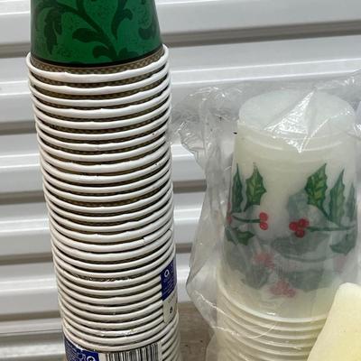 Misc. Paper Lot and Christmas House Candle